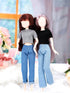 Bencailor 8 Pieces Doll Clothes for 11.5 Inch Girl Dolls, Cotton Elf Sweaters and Denim Pants Regular Outfit