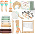 Miljgte Wooden Musical Instruments for Toddlers 1-3, Montessori Percussion Set with Xylophone, Natural