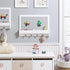 2 1 UTEX in Building Block Wall Panel for Kids with Shelf and Hooks, Wood Wall Shelf for Playroom, Nursery