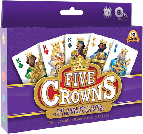 PlayMonster Five Crowns - 5 Suited Rummy-Style Card Game, The Game Isn't Over Until the Kings Go Wild!