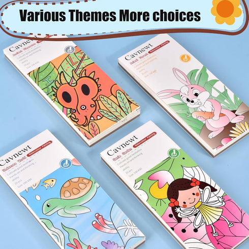 Cavnewt 4Pack Set Set Mini Paint Pads, Watercolor Paint Pad, Pocket Watercolor Painting Book, Mess Free Water Color