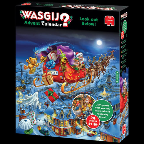 24 54 -100% Wasgij Christmas Advent Calendar, Look Out Below! - Days of Puzzles, Don't Puzzle What You See