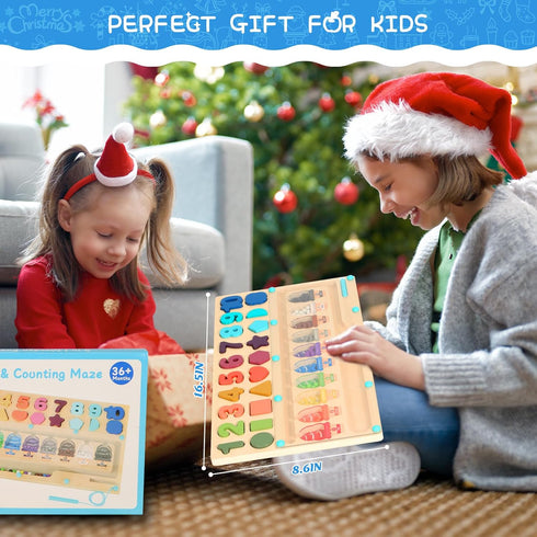 Montessori Toys for 3 Year Old - 4 in 1 Learning Resources Magnetic Color & Number Maze Puzzle for Kids