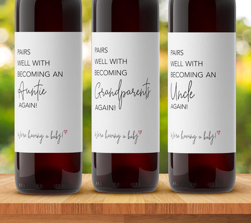 Roseum Collections SET 6 Pairs Well With Becoming Grandparents Auntie Uncle AGAIN of Second Pregnancy Announcement