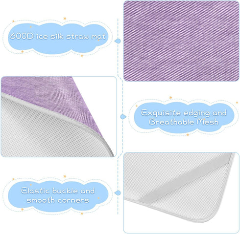 SyXIOP 28" 52" Purple Cooling Baby Waterproof Crib Mattress Protector x Ultra Soft Bed Pads Disposable for Baby&Toddler