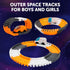 250pk Set 225 2 USA Toyz Galactic Race Tracks for Kids- Speedway Race Car Track with Flexible Roads, LED Toy Cars