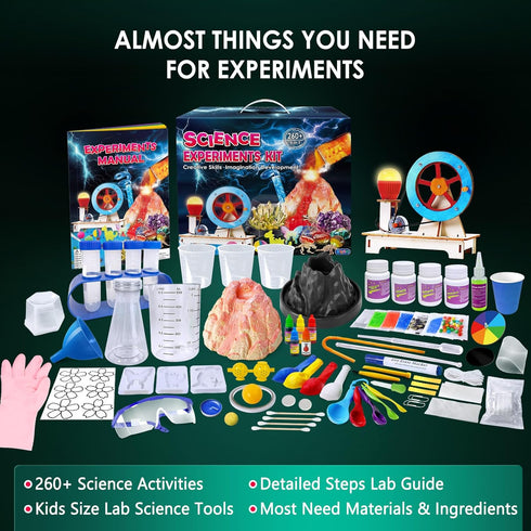 UNGLINGA 260+ Experiments Science Kits for Kids - S.T.E.M Projects, Chemistry Set, Educational Scientist Gift Idea