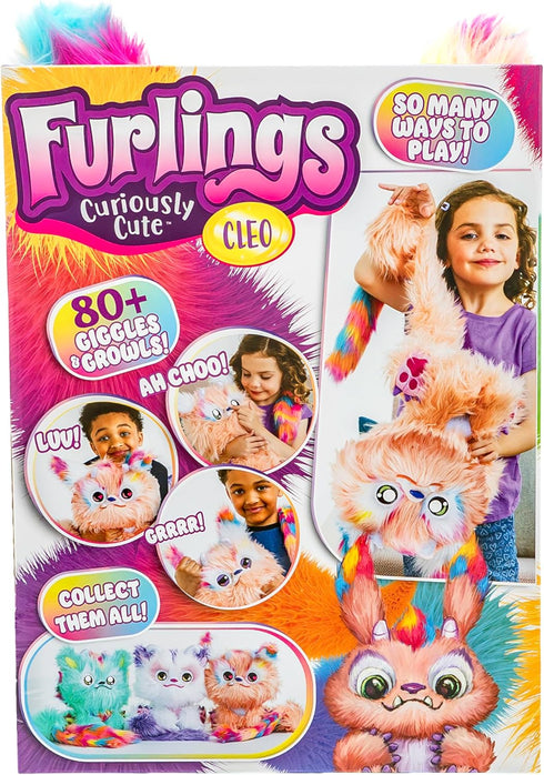 Furlings 13" 80+ 3+ Cleo - Interactive Plush Toy, Sounds & Animations, Gift for Girls & Boys