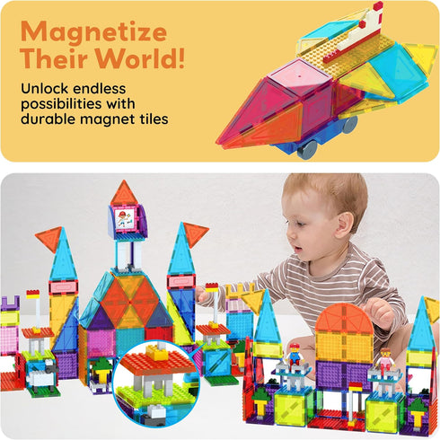 Set Set PicassoTiles Magnetic Brick Tiles STEM Creative Magnetic Tiles Building Block Building Brick Construction Toy