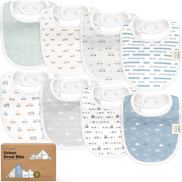 8-Pack Organic Baby Bibs for Boys, Girls - Soft Cotton Drooling and