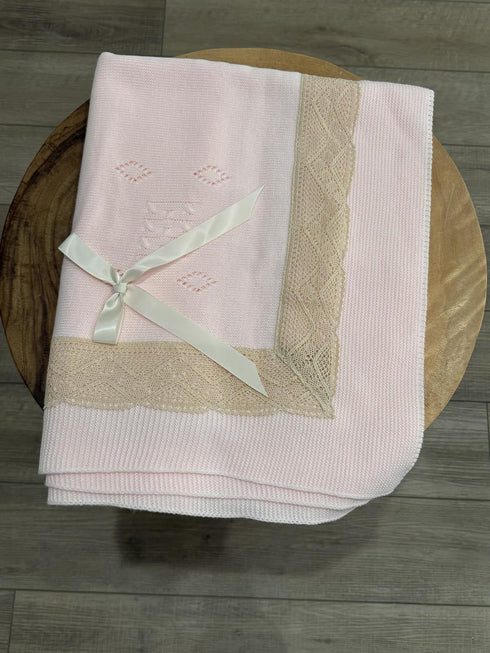 Creaciones Huerta Cozy 38'' 42'' Luxury Soft Knitted Baby Blanket Boys Girls Newborn Swaddle Receiving Nursery - Made