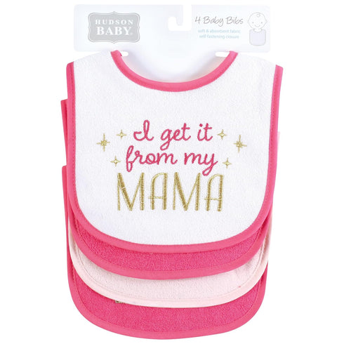 My Mama Cotton Terry Drooler Bibs for Infants - One Size Fits All