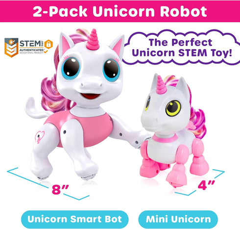 2pk Set (1) (1) Power Your Fun Robo Pets Unicorn Toy - Unicorns Gifts for Girls and Kids Unicorn Robot STEM Toy
