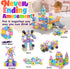 124PCS Magnetic Blocks Toys – Macaron Castle Magnetic Tiles Building Blocks Set for 3-7 Year Olds, STEM Educational
