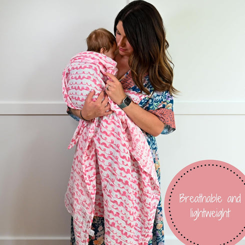 100% 47 47 Inches 3 Pack) LollyBanks Muslin Swaddle Blankets, Cotton Baby Swaddle Blanket for Girls, Soft and Large x