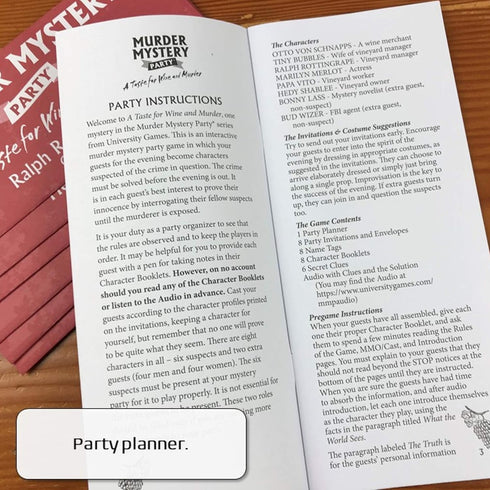 A Taste for Wine & Murder - Murder Mystery Party Game to Host Your Own Mystery Night