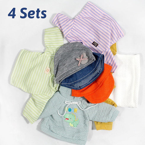 Baby Dolls Clothes for 12-16 Inch Dolls, 4 Sets Doll Outfit Accessories for 15 Inch Doll Boy