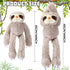 Queekay 2 Packs Sloth Stuffed Animal Hanging 18 Inch Three Toed Sloth Plush Sloth Plush Toy with Hook and Loop Hands for Teens Adults Gifts Decors, Gray