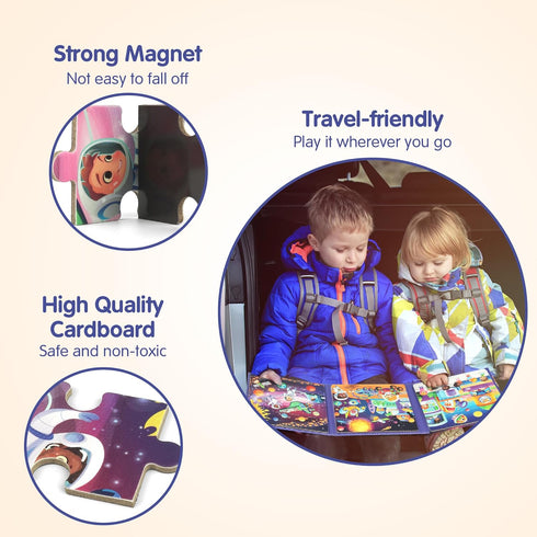 3-5, 4-6, SYNARRY Magnetic Puzzles for Toddlers Space Planets Solar System Travel Puzzles for Kids Ages Easter Basket