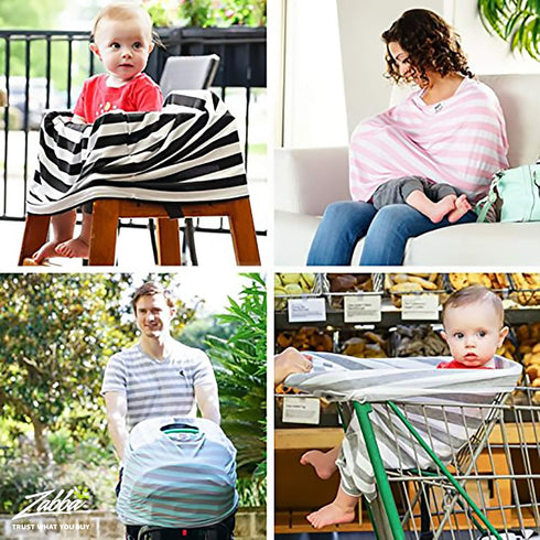 Cool Beans Stretchy Baby Car Seat Canopy and Nursing Cover | Multiuse - Soft and Stretchy Fabric Easily Covers Carseat