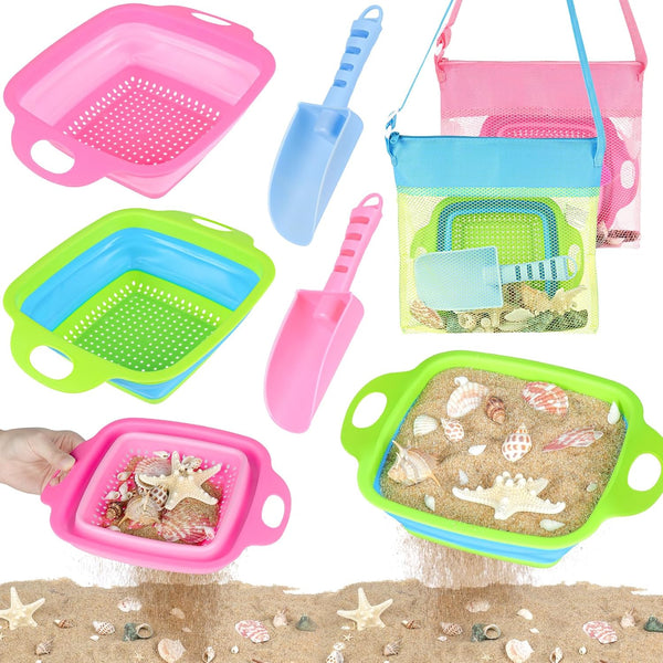 EULRGAUS Beach Toys, 6 PCS Sand Sifter for The Beach, Sand Toys with