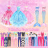66Pcs Closet 11.5 Inch Set 1 4 5 6 7 8 9 10 Doll Clothes and Accessories with Doll for Doll Dress up with Doll Fashion