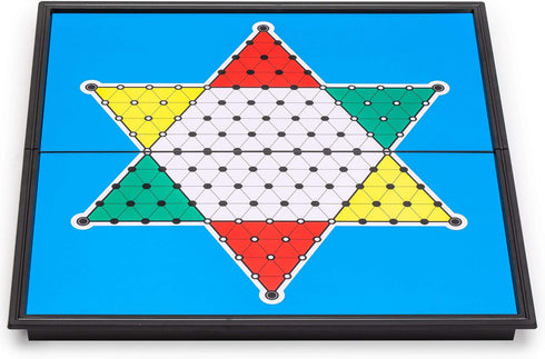 Yellow Mountain Imports Magnetic Chinese Checkers Halma Travel Set, 9.8 Inches - Folding Portable Board Game