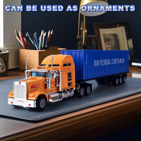 AIUAZA 1/65 Truck Model, Detachable Cargo Container, Children's Toy, Alloy Semi Truck, Trailer Toys for Boys