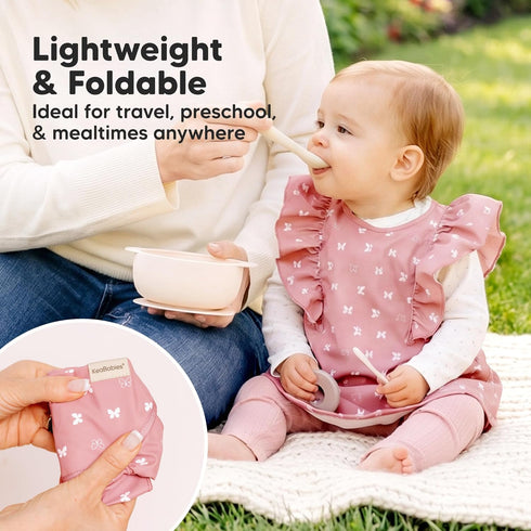 2-Pack 6-12 1-3, KeaBabies Waterproof Bibs for Baby Girl,Boy Lightweight, Large Baby Bibs for Eating, Wearable Food
