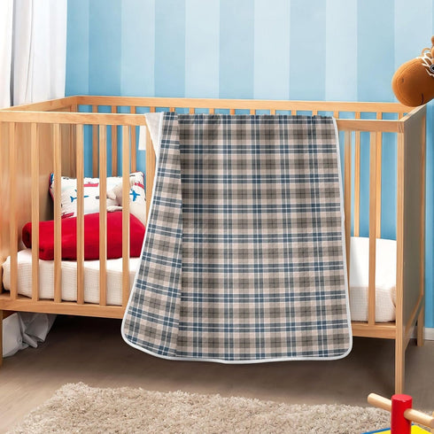 CHUROUSY 30x40 Inch Brown Plaid Checkered Baby Blanket for Boys Girls Geometric Gingham Nursery Swaddling Wrap Rustic
