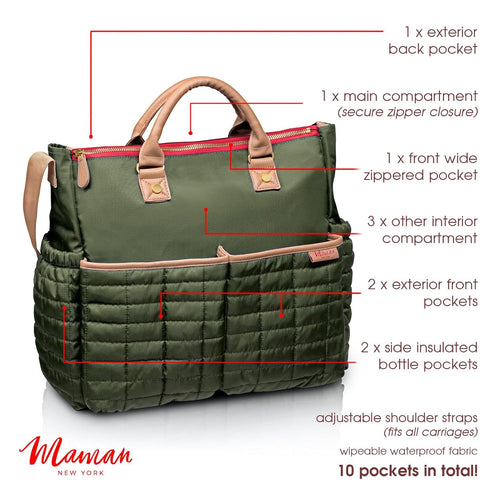 maman Stylish Diaper Bag with Changing Pad