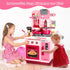 Playset, 27.1 Inches Set 1-3 3-5, DRAMATION Kids Kitchen Play Kitchen with Sound and Light, Kitchen for Toddlers