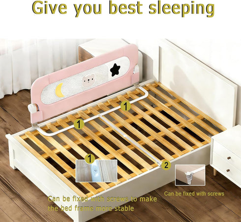 HIQNWTO 1 Side:48inch) Bed Rail for Toddlers, Foldable Baby Bed Rail Guard, Adjustable, Safety, Convenient, Guard Rails