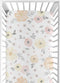 Sweet Jojo Designs Yellow and Pink Watercolor Floral Girl Fitted Crib Sheet