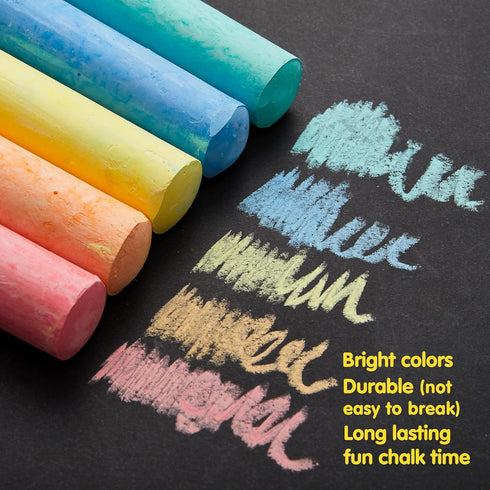 150 Set 30 Packs, 5 JOYIN Pcs Sidewalk Chalk in Colors, Giant Box Non-Toxic Jumbo Washable Chalk for Outdoor Art Play