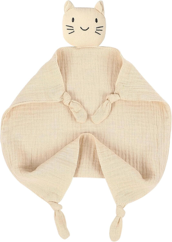 Cat Loveys for Baby, Muslin Security Blankets for Babies, Soft Breathable Cotton Snuggle Animals for Newborns