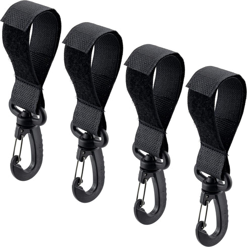 4 Pack Stroller Hooks, Baby Stroller Hanging Clips for Diaper Bags and Grocery Shopping Bags (Black)