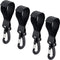 4 Pack Stroller Hooks, Baby Stroller Hanging Clips for Diaper Bags and Grocery Shopping Bags (Black)
