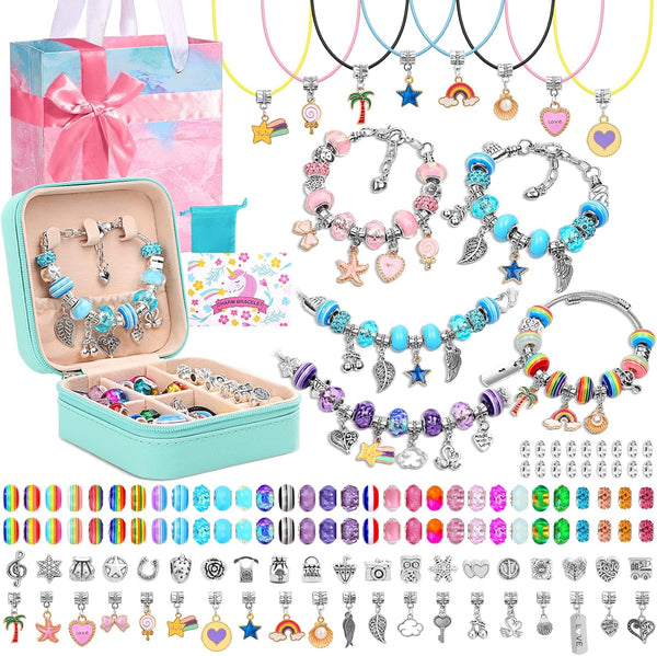Charm Bracelet Making Kit for Girls - Kids Jewelry Gift Box for Personalized Arts Crafts
