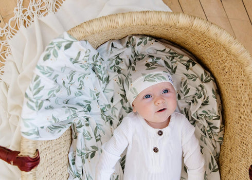Fern Large Premium Knit Baby Swaddle Blanket - Copper Pearl