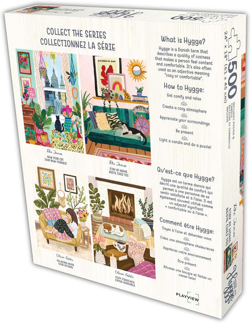 500 Piece Puzzle for Adults, Hygge Collection Stay at Home Rhi James, 24x18 Jigsaw and Candle