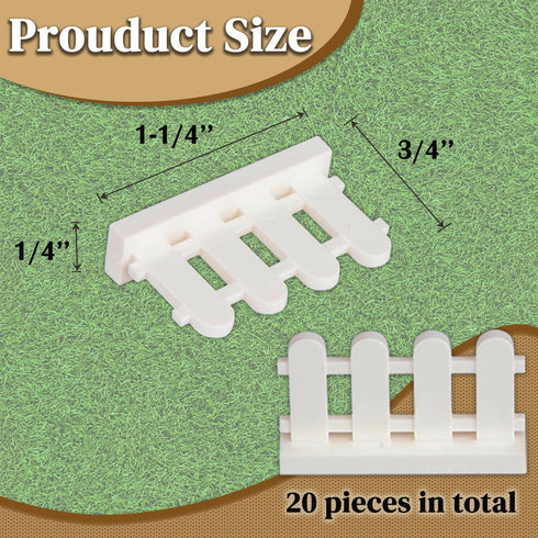 Fence Building Block Set, 20 Pieces Building Accessories for Garden Trees/Flowers/Farm Animal, Compatible with Classic Building Bricks (Cream Color)