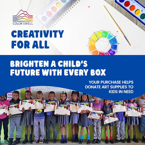 Pack 36 Sets 8 Color Swell Bulk Watercolors Paint with Wood Brushes - with Washable Colors Each - Perfect for Kids