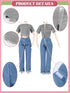 Bencailor 8 Pieces Doll Clothes for 11.5 Inch Girl Dolls, Cotton Elf Sweaters and Denim Pants Regular Outfit