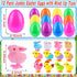 12 Pack Grastfu Jumbo Easter Eggs Filled Wind Up Toys, Colorful Plastic Egg with Wind Up Jumping Chicks Bunny Plush