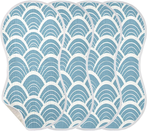 YETTASBIN Sea Waves Muslin Baby Burp Cloth, Super Soft Absorbent Cotton Burp Rag Baby Bibs Feeding Cloth for Newborn