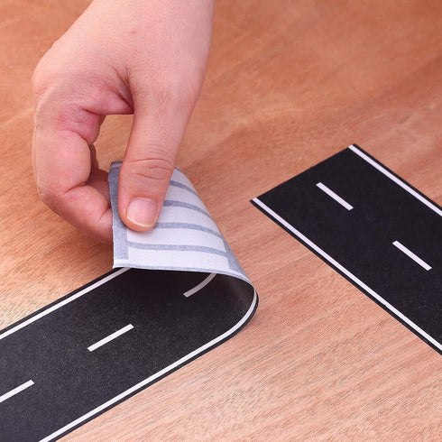 Black Track Tape, Toy Car Tape for Kids, Race Cars Decorations for Birthday Party (2 Rolls, 2.4" x 33')