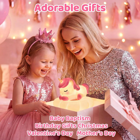 3-Level Dimmable 30-Min Mewaii Cloud Unicorn Night Light for Kids, Portable Lamp with Wireless Charging Cloud Base