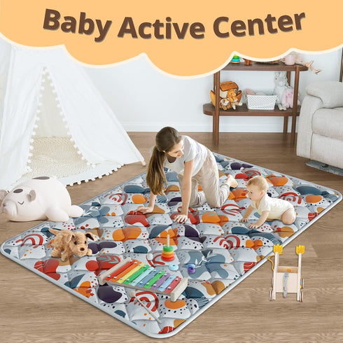 74" 50 Fshibila Baby Play Mat for Playpen, Baby Playmat for Floor, Thick Ultra Soft Play Mat for Babies and Toddlers
