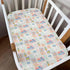 Summer 52x28In 2 Pack Bright Beach Girly Baby Crib Sheets for Girl Tropical Lemon Palm Tree Seashells Soft Snug Fitted